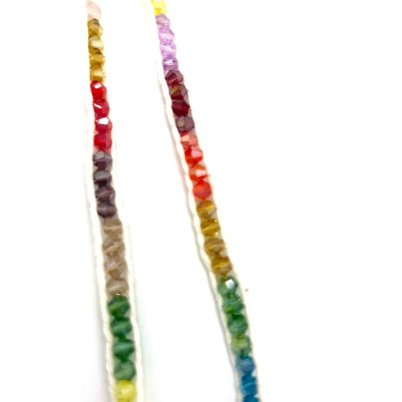 HAND CRAFTED Rainbow Ankle or Wrist Wrap Bracelet with Bumble Bee Charm - Picture 7 of 8